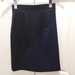 Abaete Colorblock Skirt Merino Wool Sz 0 Navy/ Blk